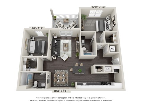 a 1 bedroom floorplan is shown in this image
